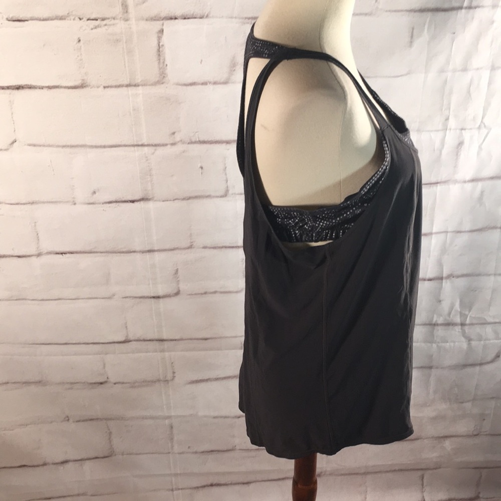 Prana Black Racerback Tank with Printed Inner Panel - Picture 5 of 7